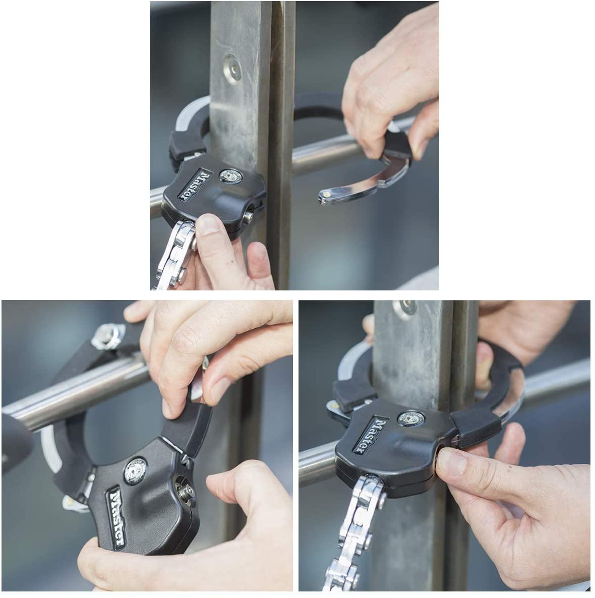 Master Lock Unisex's Certified Cuffs, Bike Lock, Silver, Large