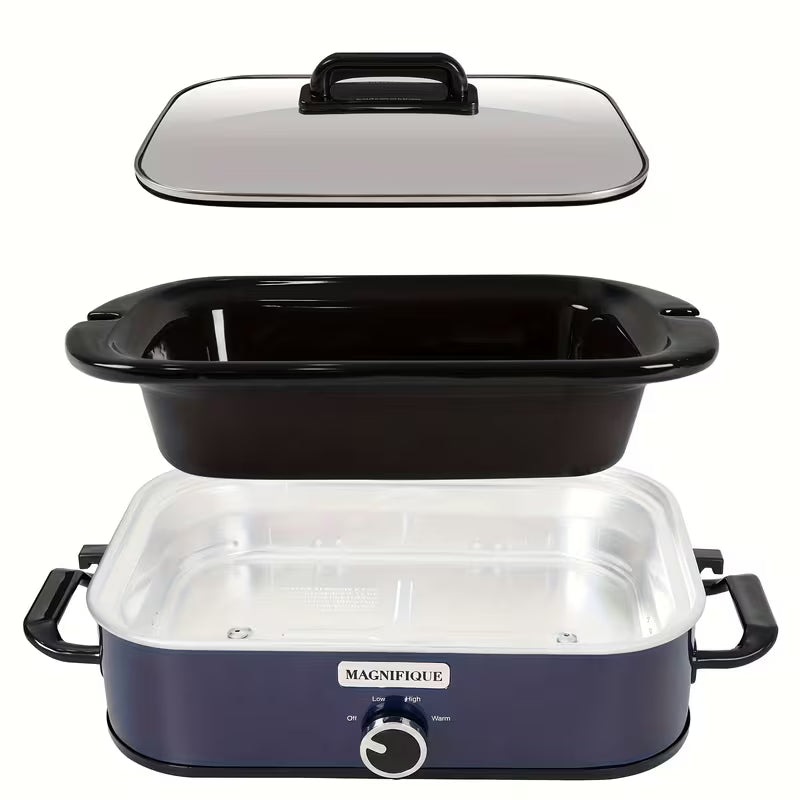 4 Quart Best Slow Cooker with Removable Pot for Large Families Party, Manual Warm Setting, multiple color options, red, black, white