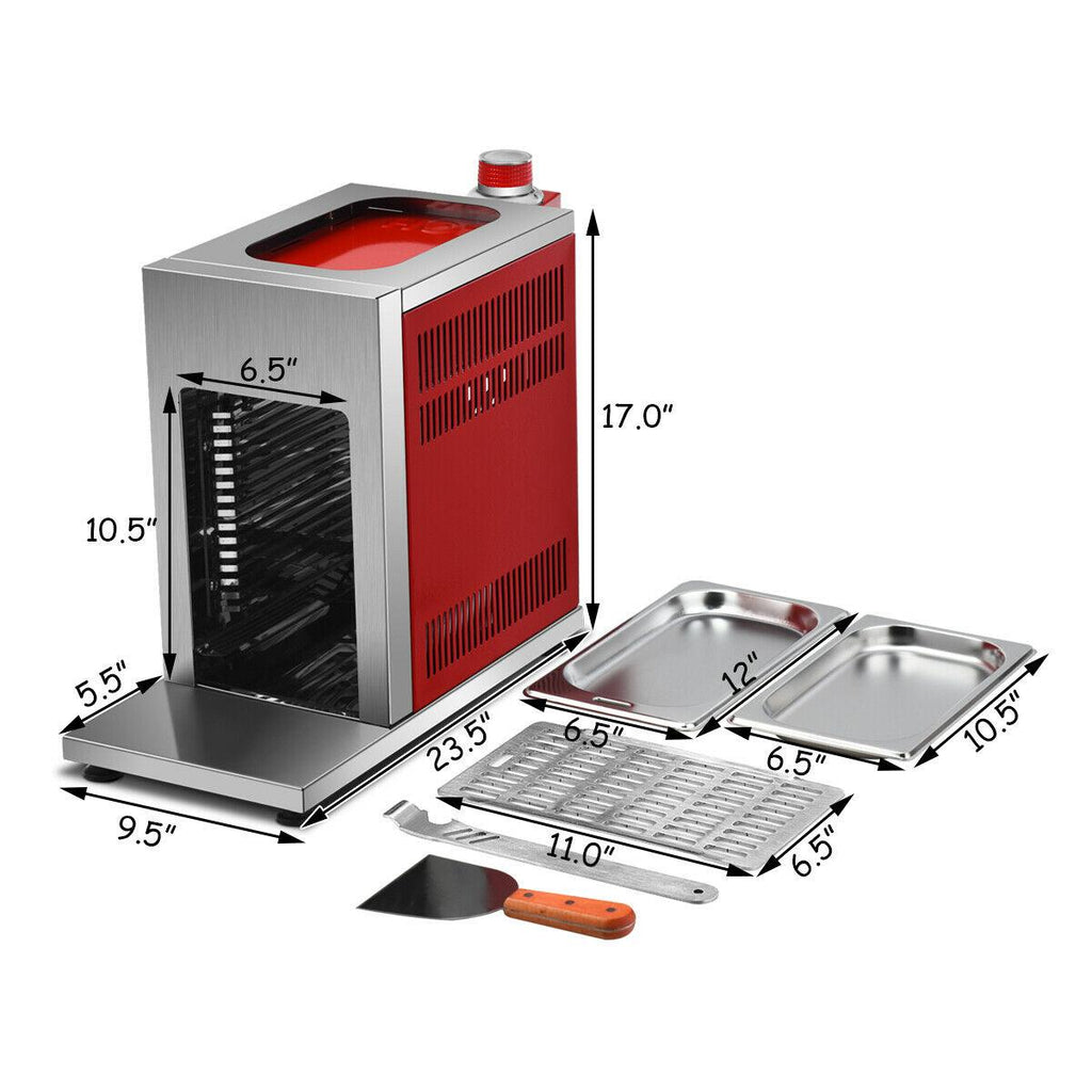 Propane Infrared Steak Grill BBQ  Steel Single Burner Vertical Cooking