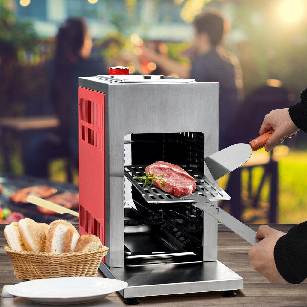 Propane Infrared Steak Grill BBQ  Steel Single Burner Vertical Cooking