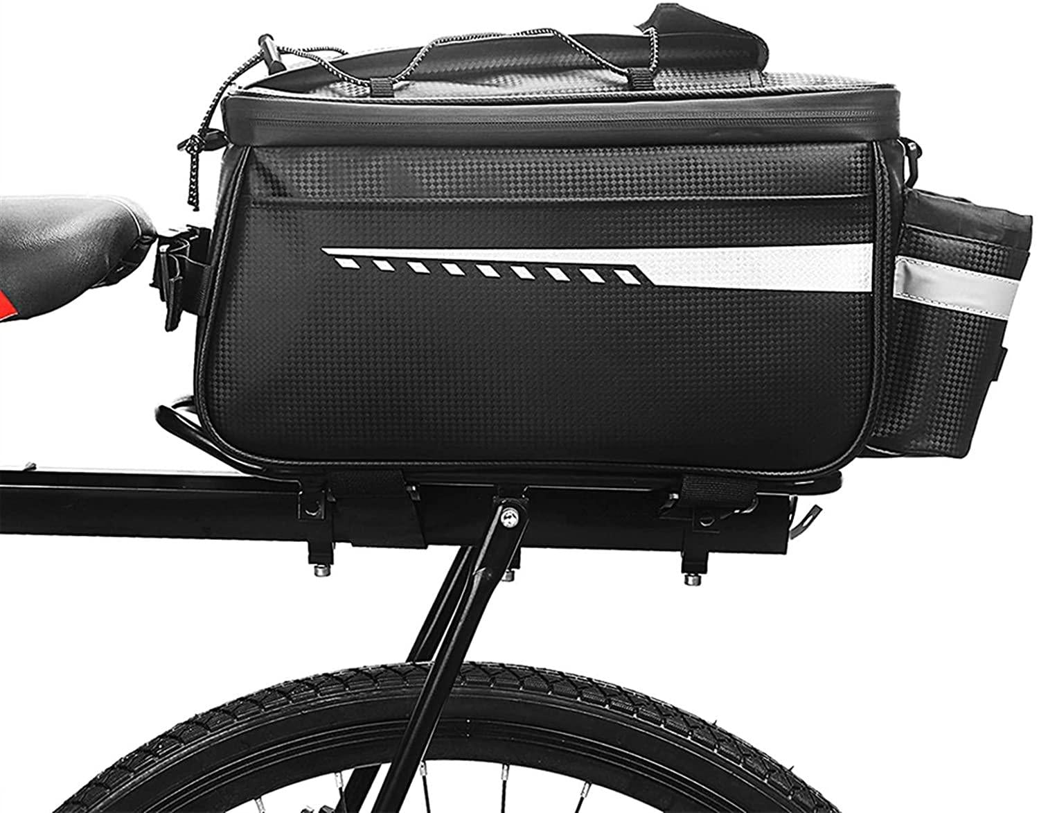 DALIZHAI777 Bike Bag Mountain Bike Backseat Bag Reflective Bicycle Rear Seat Rack Pannier Trunk Picnic Thermal Insulation Storage Bag Cycling Luggage Shoulder Handbag Bicycle Accessories
