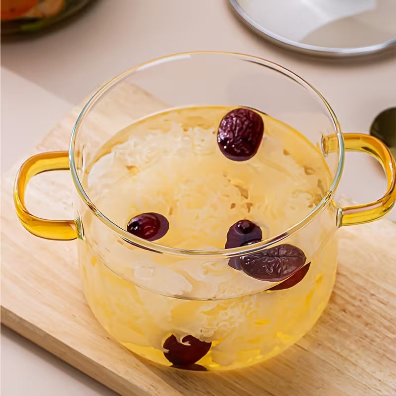 54oz Borosilicate Glass Cooker With Handle Heat Resistant Transparent Soup Congee pot Suitable For Stoves And Ovens Perfect For Families And Restaurants Perfect for Soups Milk Ramen Odorless Kitchen Essential for Christmas Gifts & Holiday Cooking
