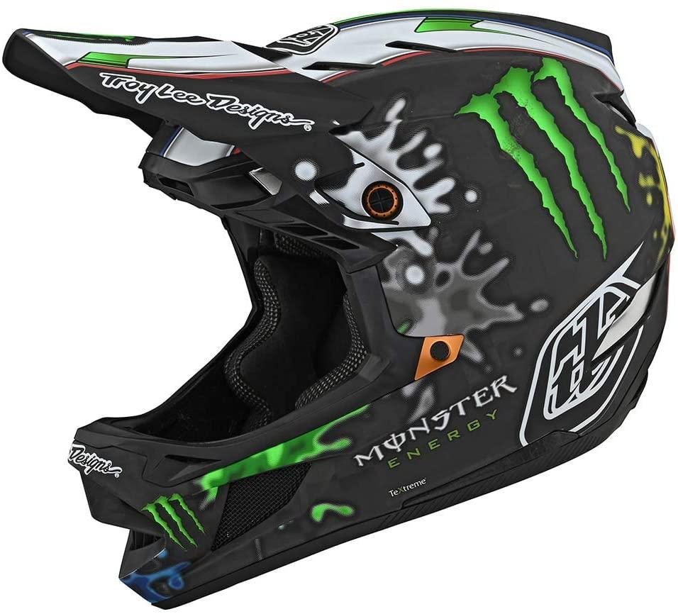 Troy Lee Designs Limited Edition Adult | BMX | Downhill | Mountain Bike D4 Carbon Monster Zink Helmet (Black, X-Small)