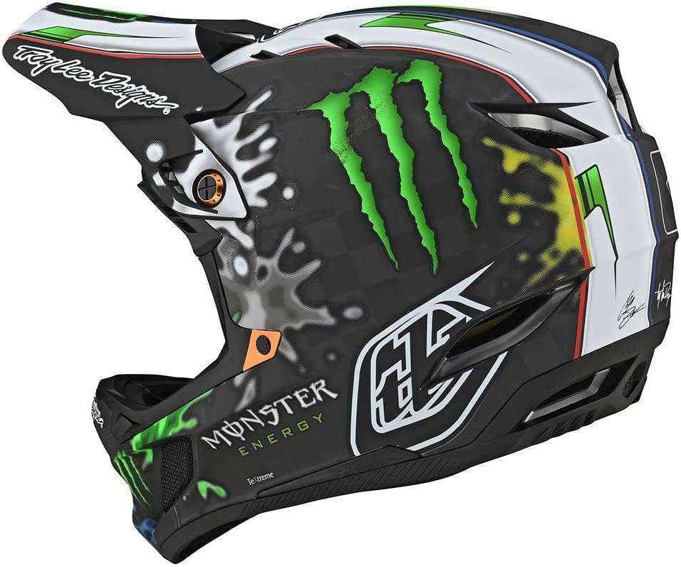 Troy Lee Designs Limited Edition Adult | BMX | Downhill | Mountain Bike D4 Carbon Monster Zink Helmet (Black, X-Small)