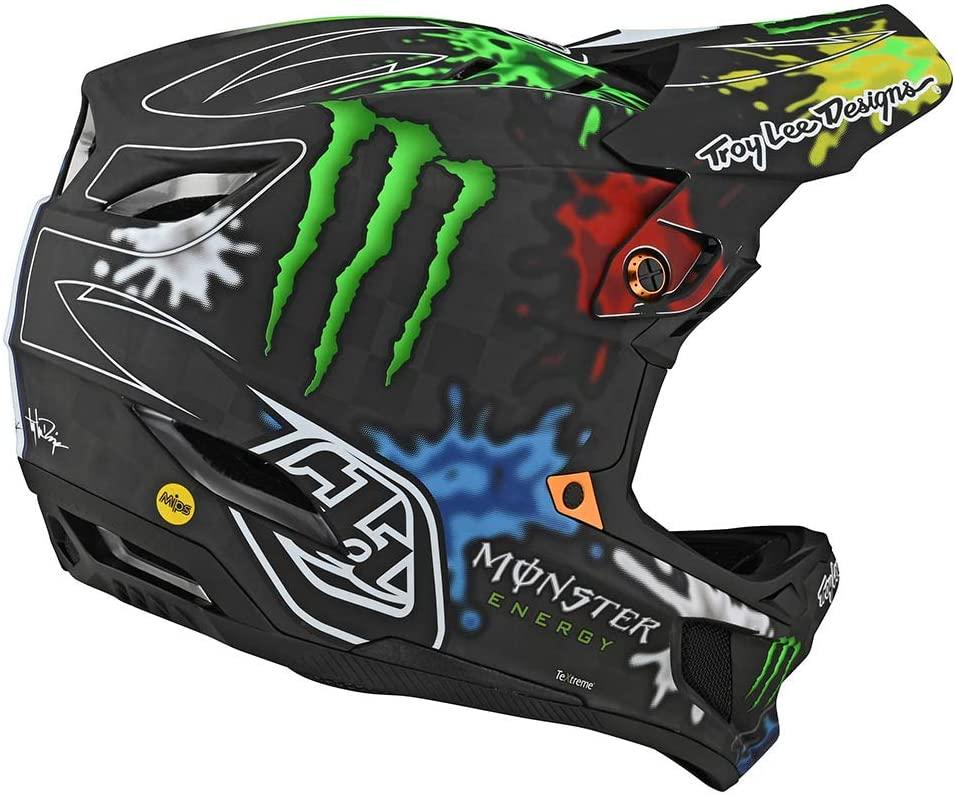 Troy Lee Designs Limited Edition Adult | BMX | Downhill | Mountain Bike D4 Carbon Monster Zink Helmet (Black, XX-Large)