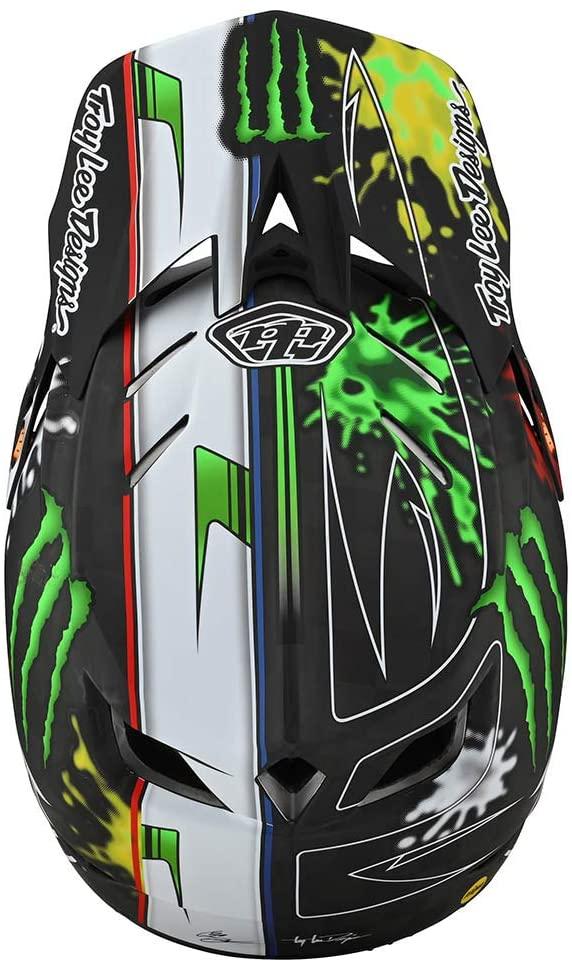 Troy Lee Designs Limited Edition Adult | BMX | Downhill | Mountain Bike D4 Carbon Monster Zink Helmet (Black, Small)
