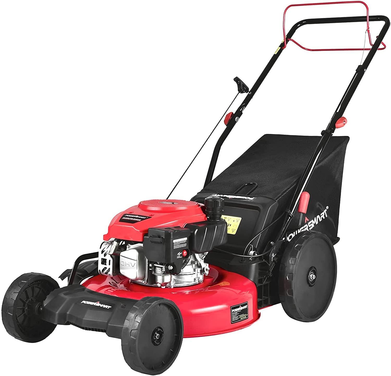 PowerSmart Self Propelled Lawn Mower, 22 inch & 170CC, Self Propelled Gas Lawn Mower with Bag, 4-Stroke Engine, 3-in-1 Gas Mower, 5 Adjustable Cutting Heights (1.18''-3.0'' )