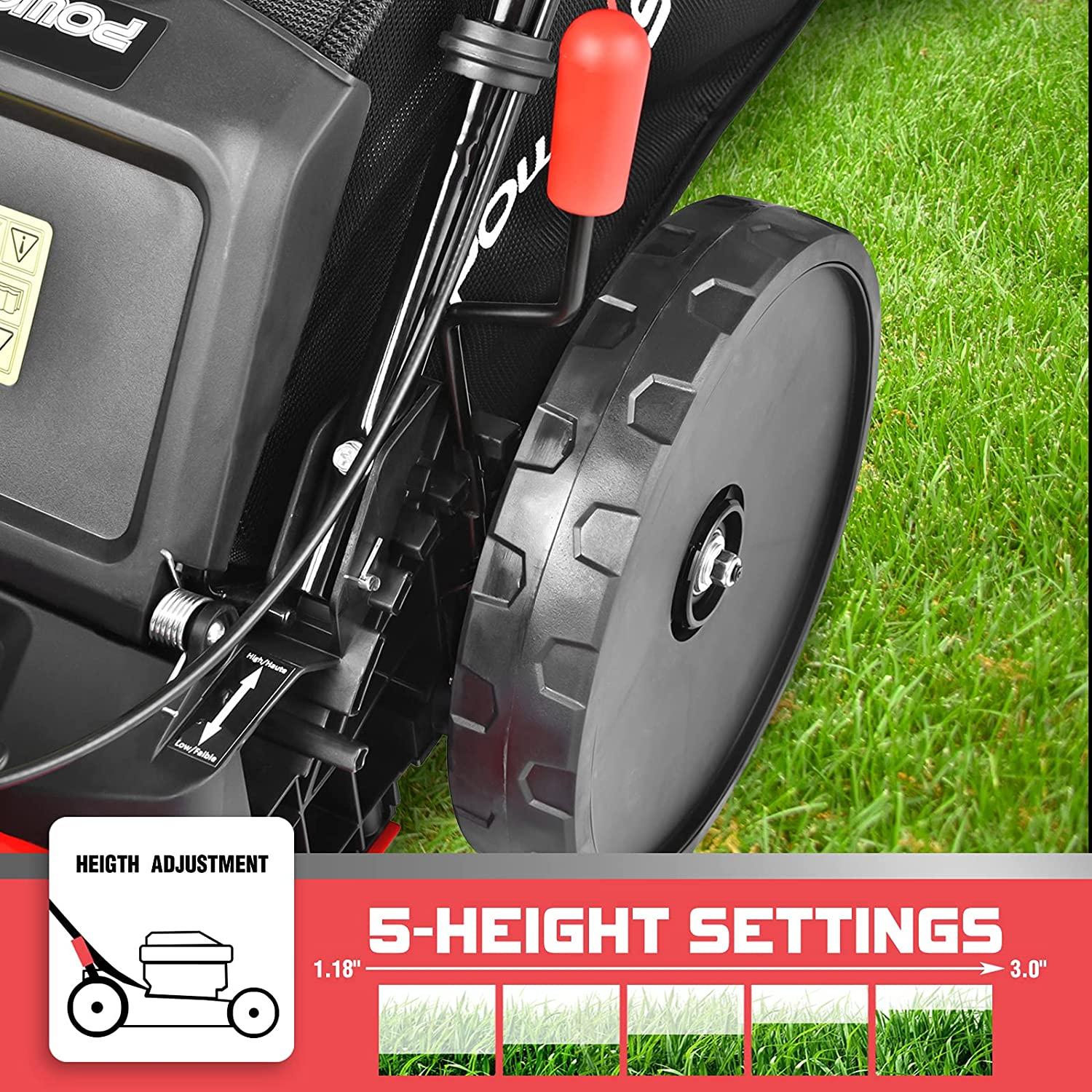 PowerSmart Self Propelled Lawn Mower, 22 inch & 170CC, Self Propelled Gas Lawn Mower with Bag, 4-Stroke Engine, 3-in-1 Gas Mower, 5 Adjustable Cutting Heights (1.18''-3.0'' )