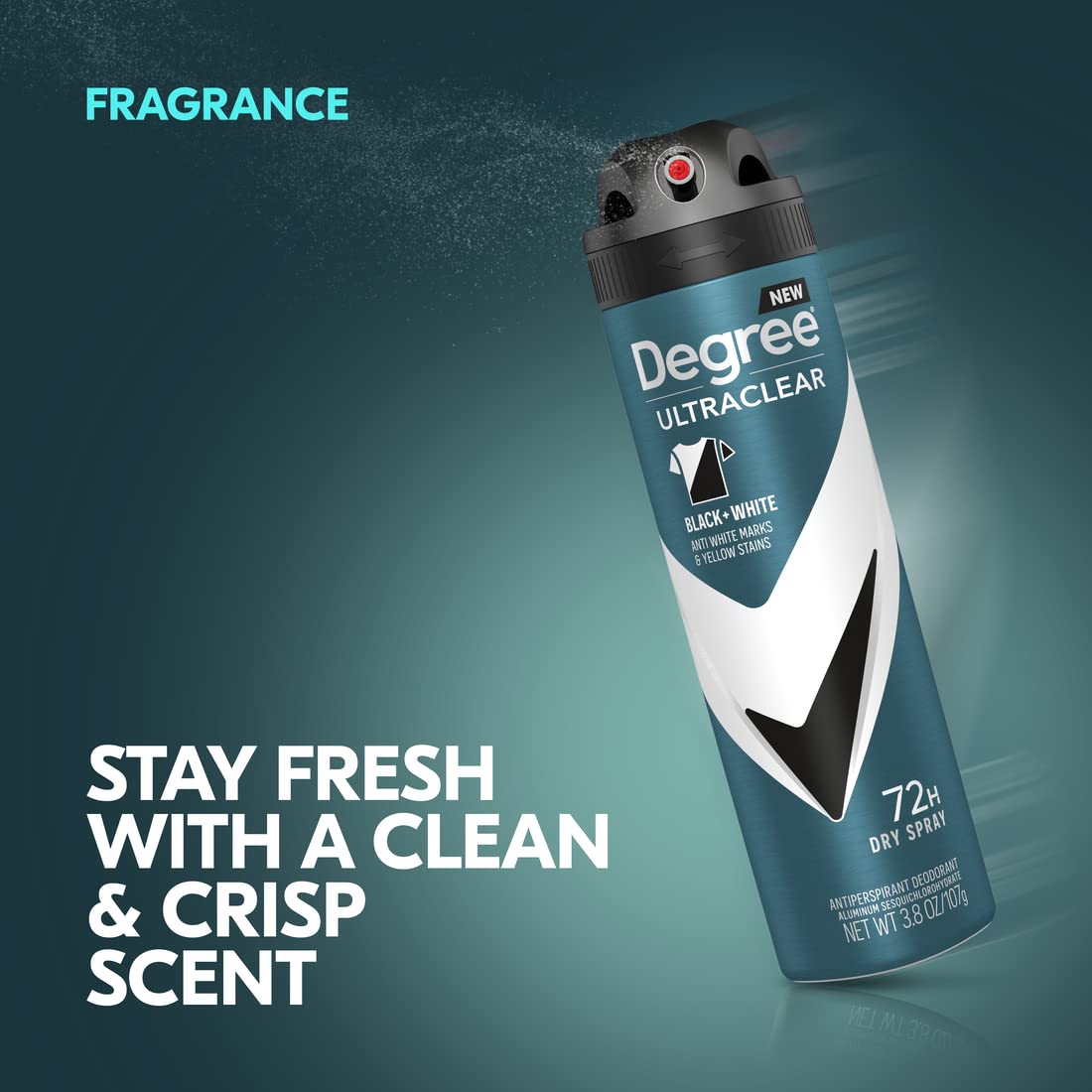 Degree Men Antiperspirant Deodorant Dry Spray Black + White 3 Count Protects from Deodorant Stains Antiperspirant for Men with MotionSense Technology 3.8 OZ
