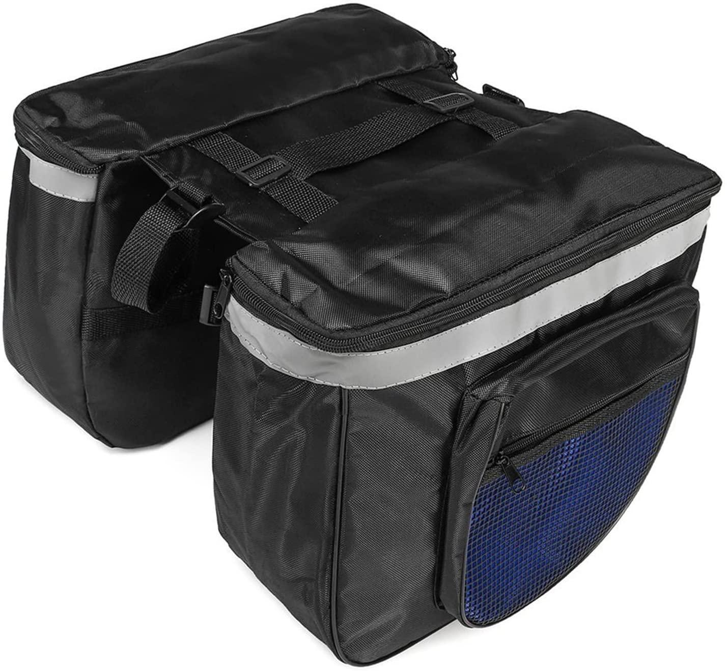 DALIZHAI777 Bike Bag 25L Bicycle Big Double Pack Large Capacity Bike Carrier Bag Rear Rack Trunk Waterproof Cycling Luggage Seat Pannier Storage Bag Bicycle Accessories (Color : Blue)