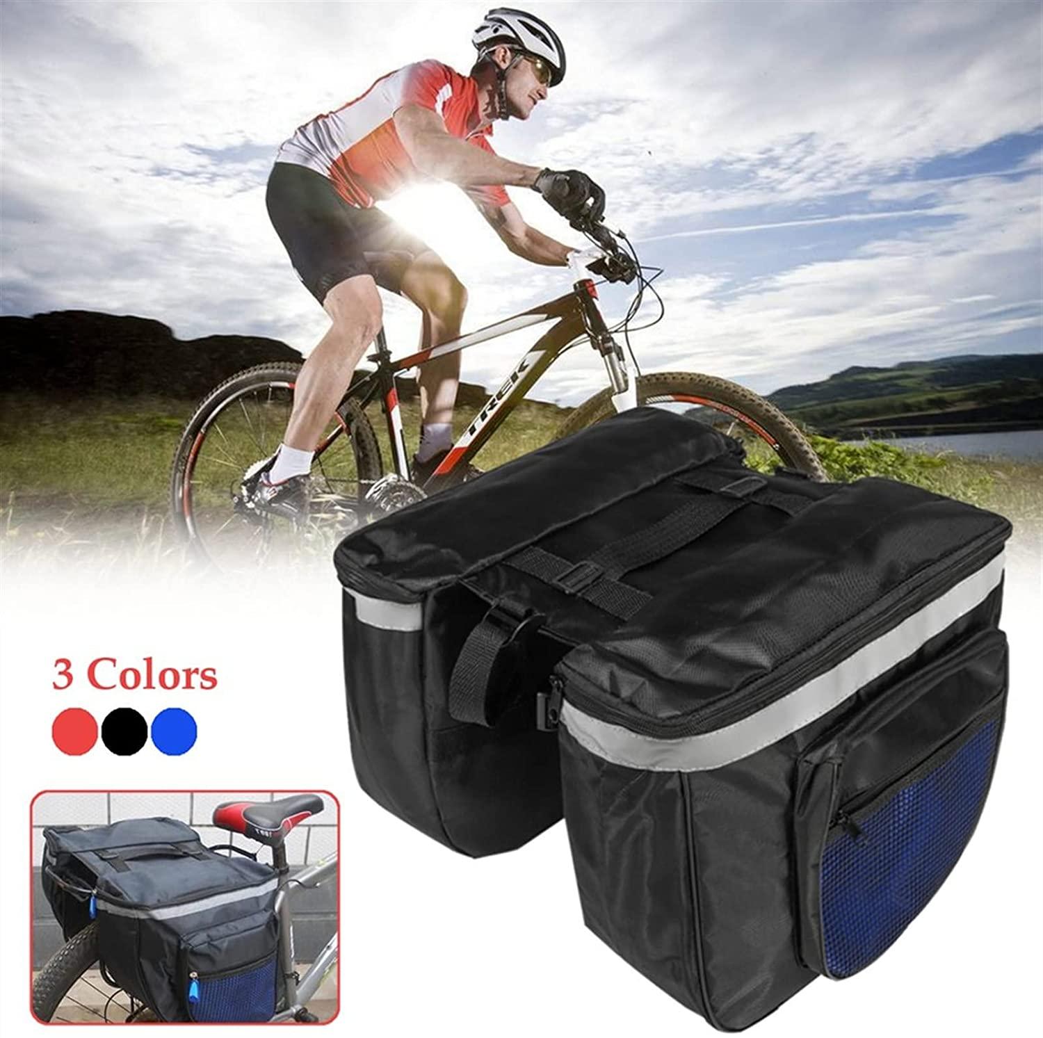 DALIZHAI777 Bike Bag 25L Bicycle Big Double Pack Large Capacity Bike Carrier Bag Rear Rack Trunk Waterproof Cycling Luggage Seat Pannier Storage Bag Bicycle Accessories (Color : Blue)