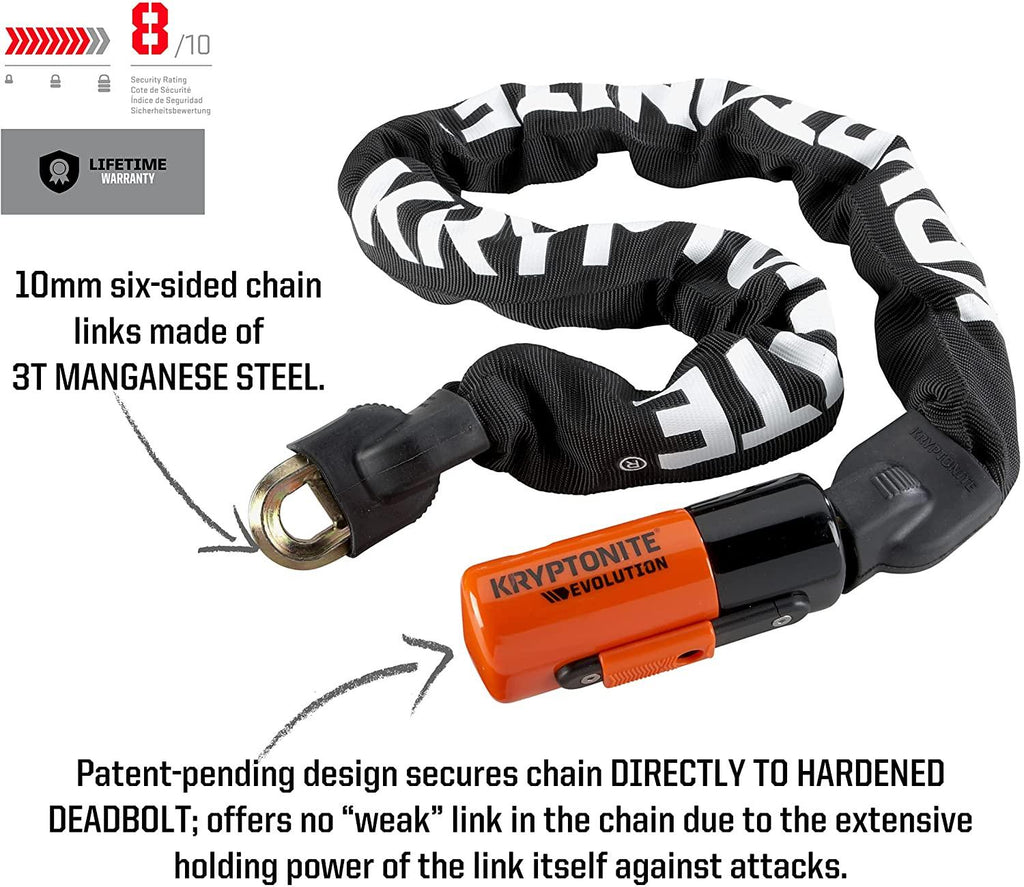 Kryptonite Evolution Mini Integrated 10mm Chain Bicycle Lock
