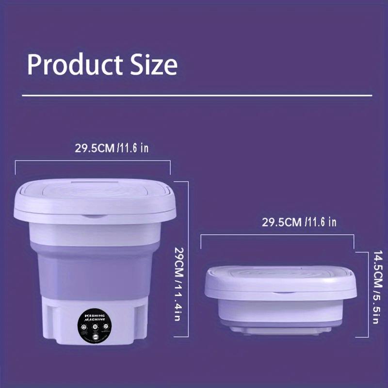 8L Foldable Mini Washing Machine: Fully Automatic Portable &amp; Compact For Baby &amp; Toddler Clothes, Underwear, Panties &amp; Socks!
