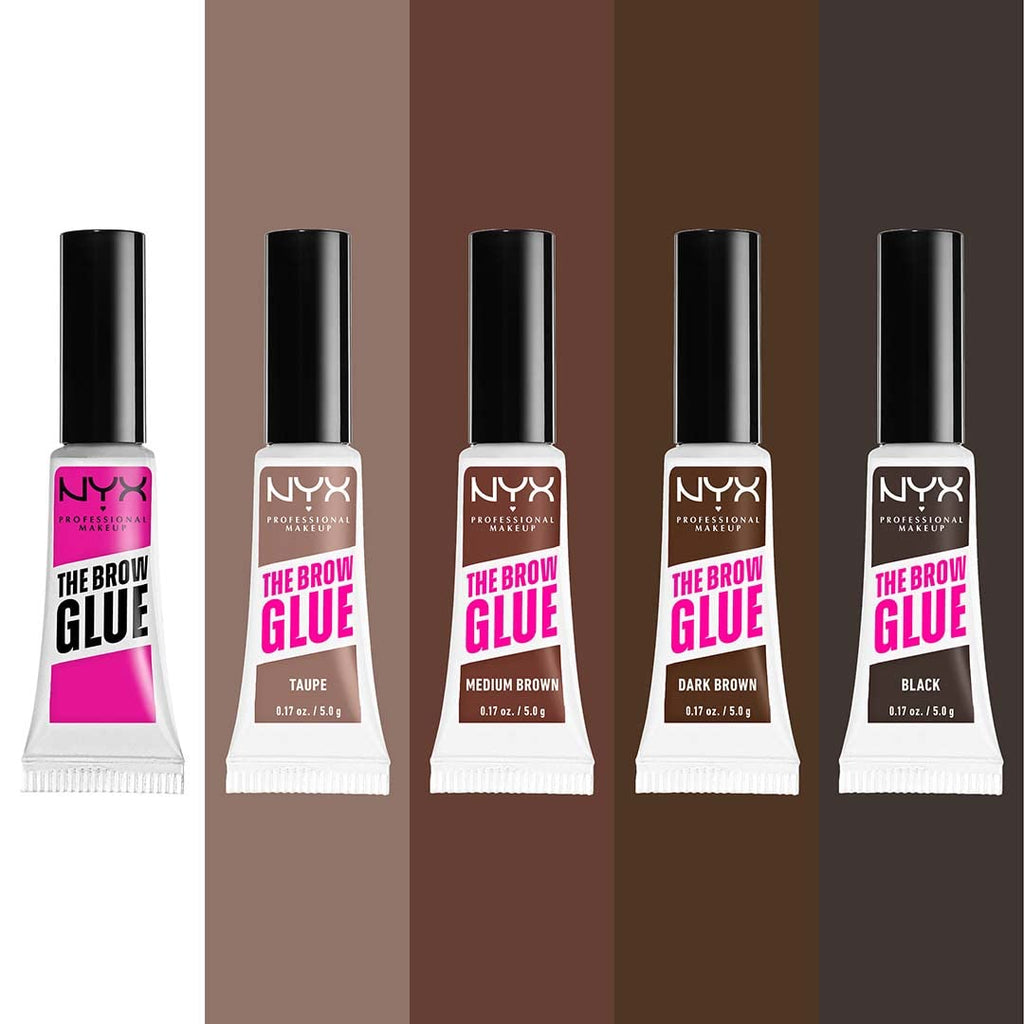 NYX PROFESSIONAL MAKEUP The Brow Glue, Extreme Hold Tinted Eyebrow Gel - Black