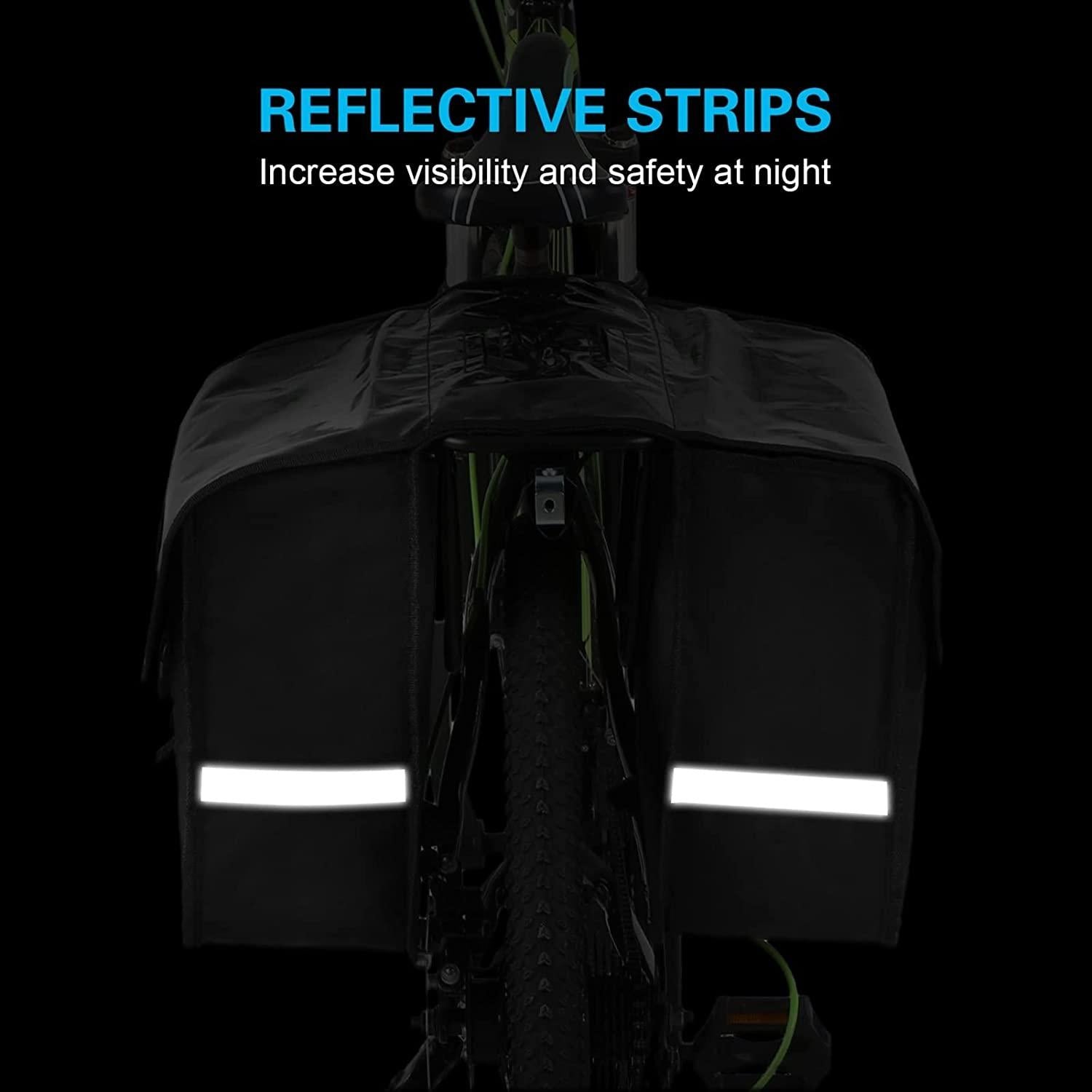 DALIZHAI777 Bike Bag 28L Water Resistant Bicycle Rear Seat Bag Rack Trunk Bag Bike Commuter Bag Pannier Bike Large Capacity Tail Seat Double Side Travel Bag Bicycle Accessories
