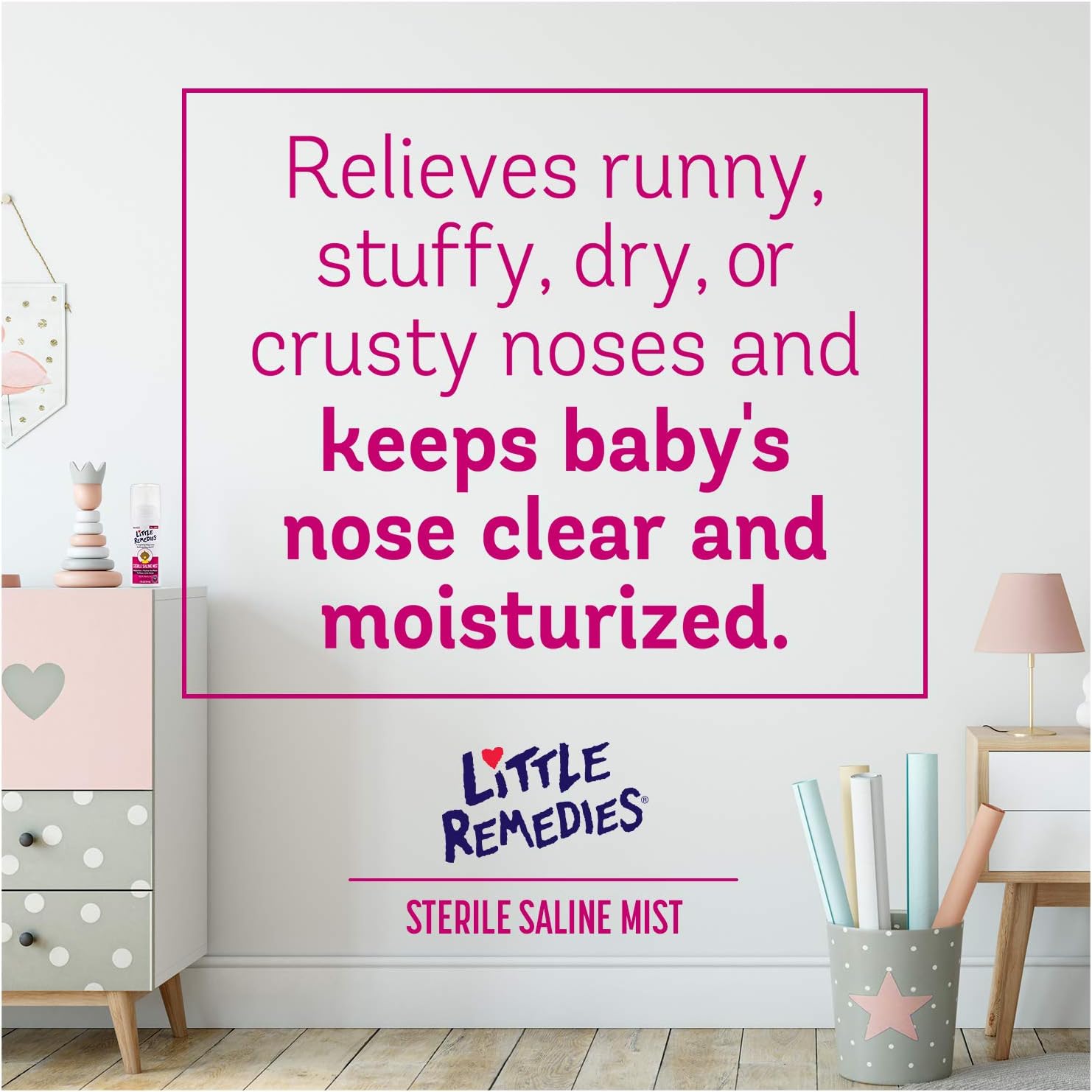Little Remedies Sterile Baby Saline Nasal Mist, Safe for Newborns to Relieve Stuffy and Dry Noses, 3 Fl Oz, Pack of 3