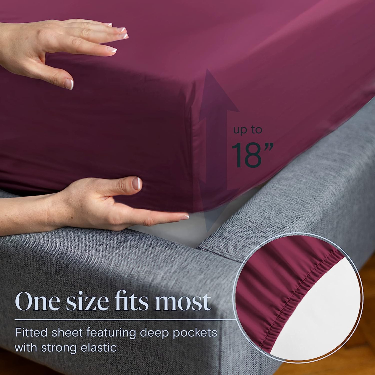 LuxClub Twin Sheets Set - Soft Twin Bed Sheets for Boys and Girls, 4 PC Deep Pockets 18" Eco Friendly Wrinkle Free Kids Fitted Sheets Machine Washable Hotel Bedding Silky Soft- Eggplant Twin