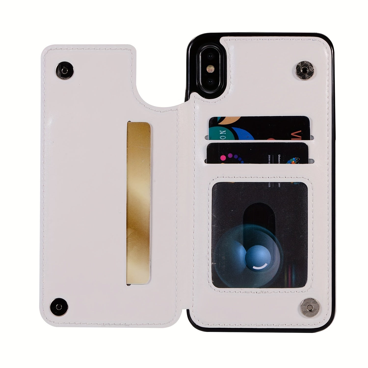 For  15/ 14/ 13/ 12/ 11 Pro Max/ Mini/ XR/ XS Max/ SE 2022/2020/ 7/ 8 Plus Wallet Case With Card Holder, PU Faux Leather Kickstand Card Slots Case, Double Magnetic Clasp And Durable Shockproof Cover