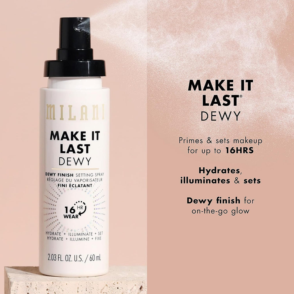 Milani Make It Dewy 3-In-1 Setting Spray - Hydrate + Illuminate + Set (2.03 Fl. Oz.) Cruelty-Free Makeup Setting Spray - Prime &amp; Hydrate Skin for a Bright, Refreshing Look