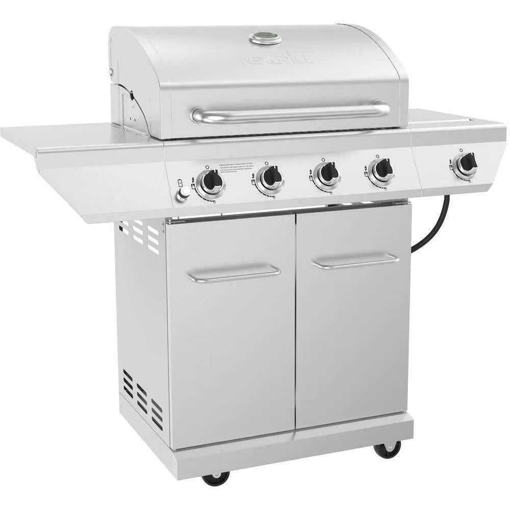 Propane Gas Grill 46 in. H 4-Burner Freestanding/Cart Style  Steel