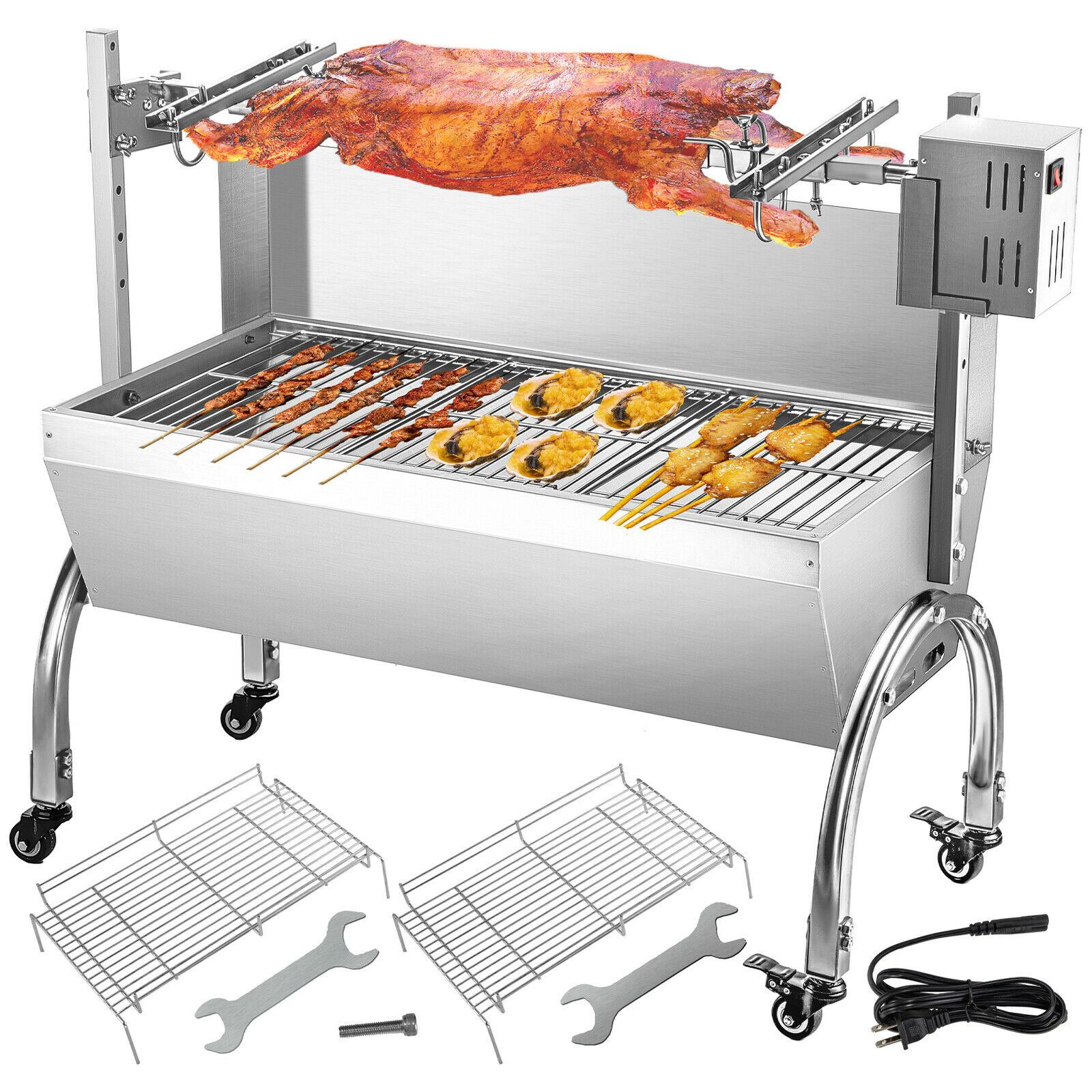 45W BBQ Roaster Rotisserie 132lb  Steel Pork Lamb Goat Spit Grill