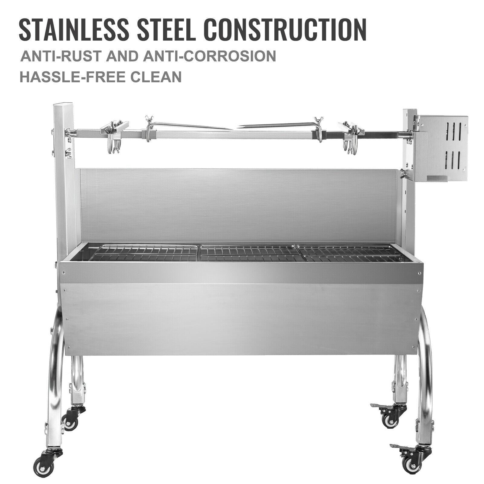 45W BBQ Roaster Rotisserie 132lb  Steel Pork Lamb Goat Spit Grill