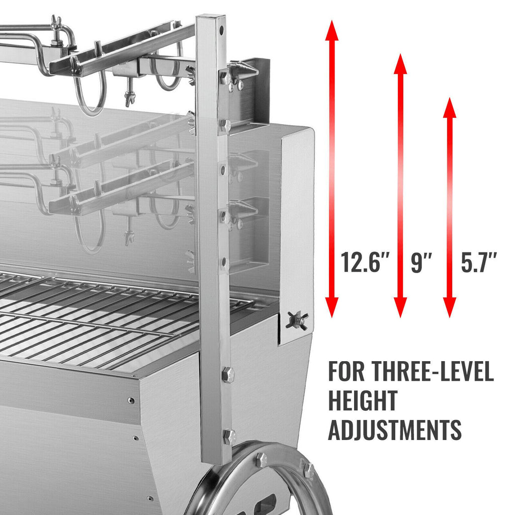45W BBQ Roaster Rotisserie 132lb  Steel Pork Lamb Goat Spit Grill