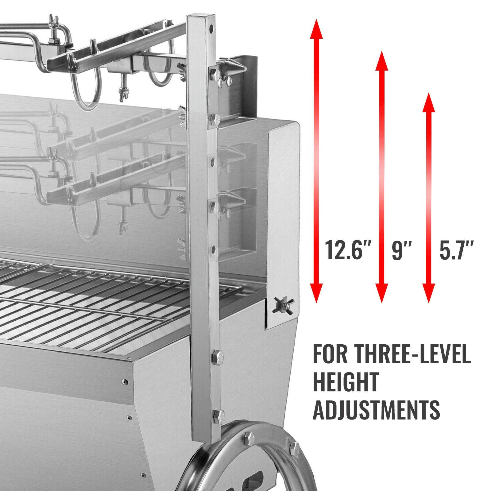 45W BBQ Roaster Rotisserie 132lb  Steel Pork Lamb Goat Spit Grill