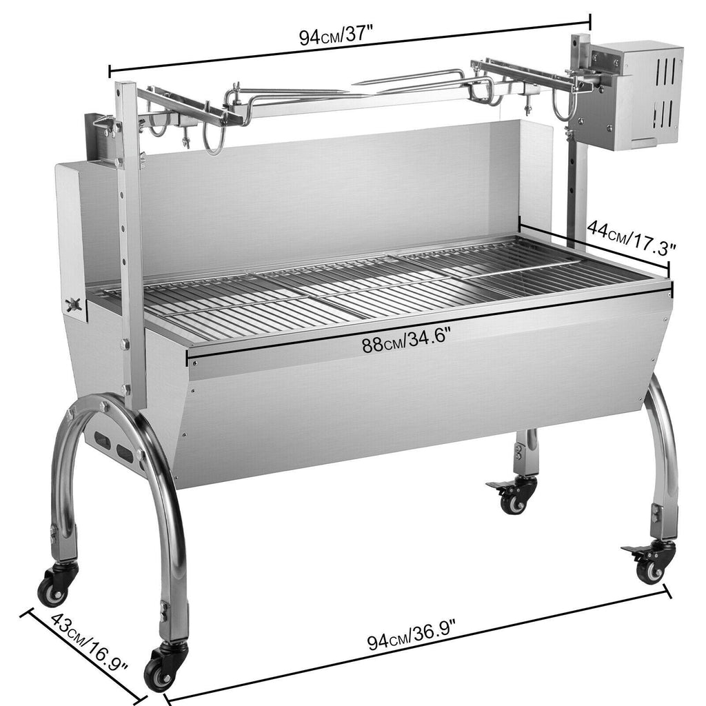 45W BBQ Roaster Rotisserie 132lb  Steel Pork Lamb Goat Spit Grill