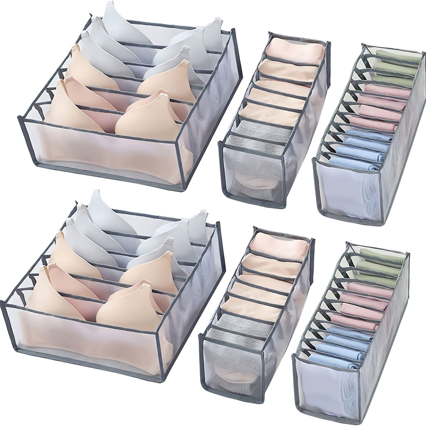 Bra &amp; Panty Organizer, Foldable Underwear StoraBox, Drawer Closet StoraDivider For Tie, Lingerie, Socks