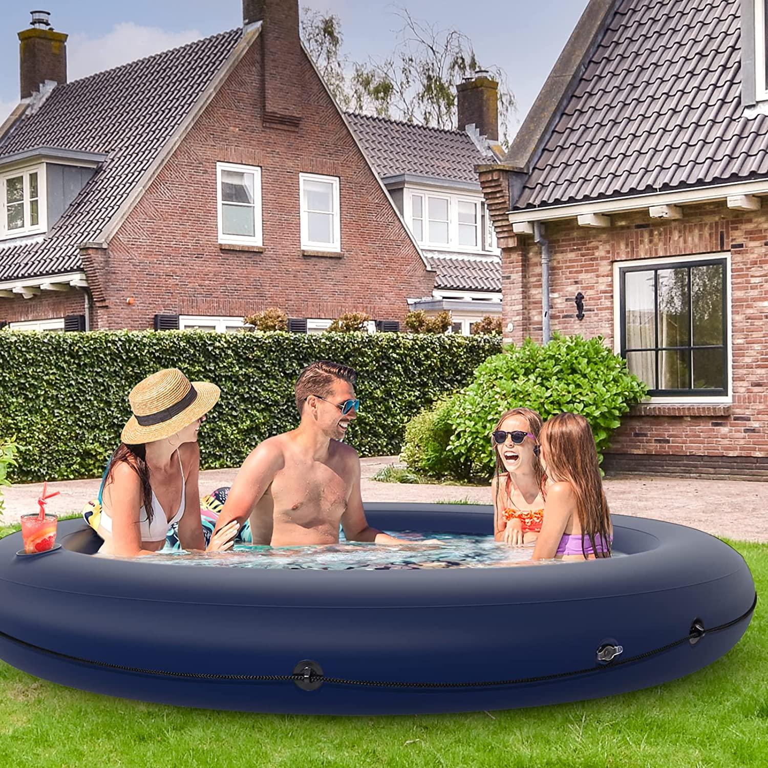 lusvnex tanning pool lounger float, suntan tub for sunbathing, inflatable pool floats adult size for outdoor, backyard, swimming pool