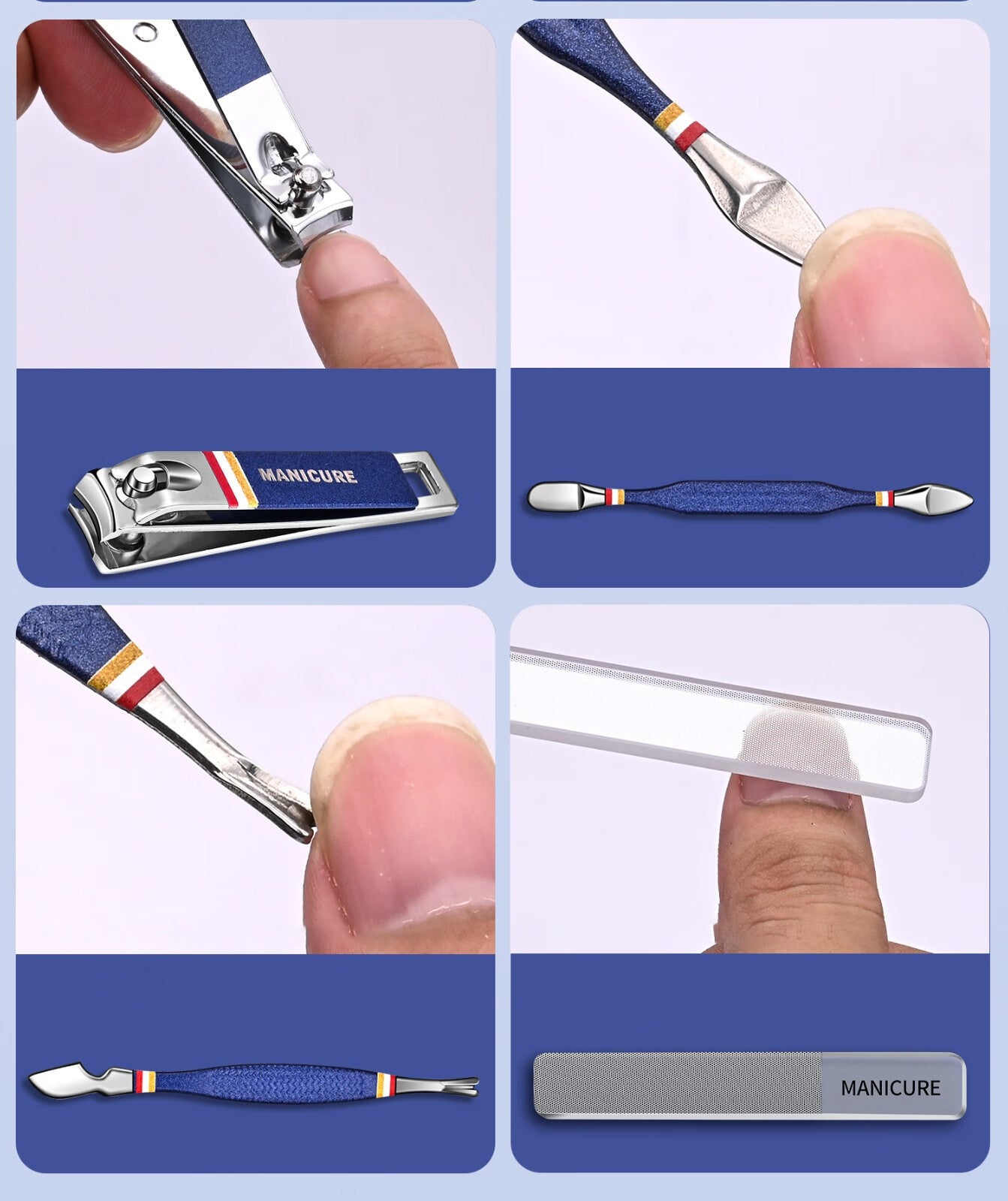 Manicure Set,  Steel Toe Finger Nail Clipper Nail Files Nail Cutter, Personal Care Tools, For Men Women