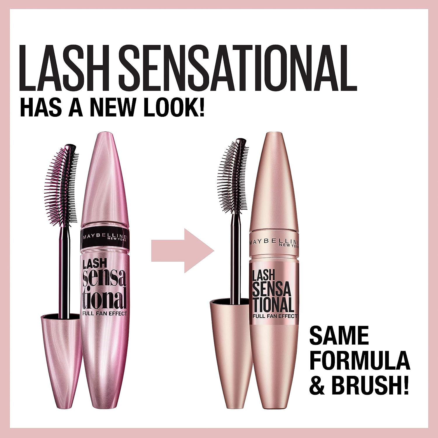 Maybelline New York Lash Sensational Washable Mascara, Lengthening and Volumizing for a Full Fan Effect, Midnight Black, 1 Count