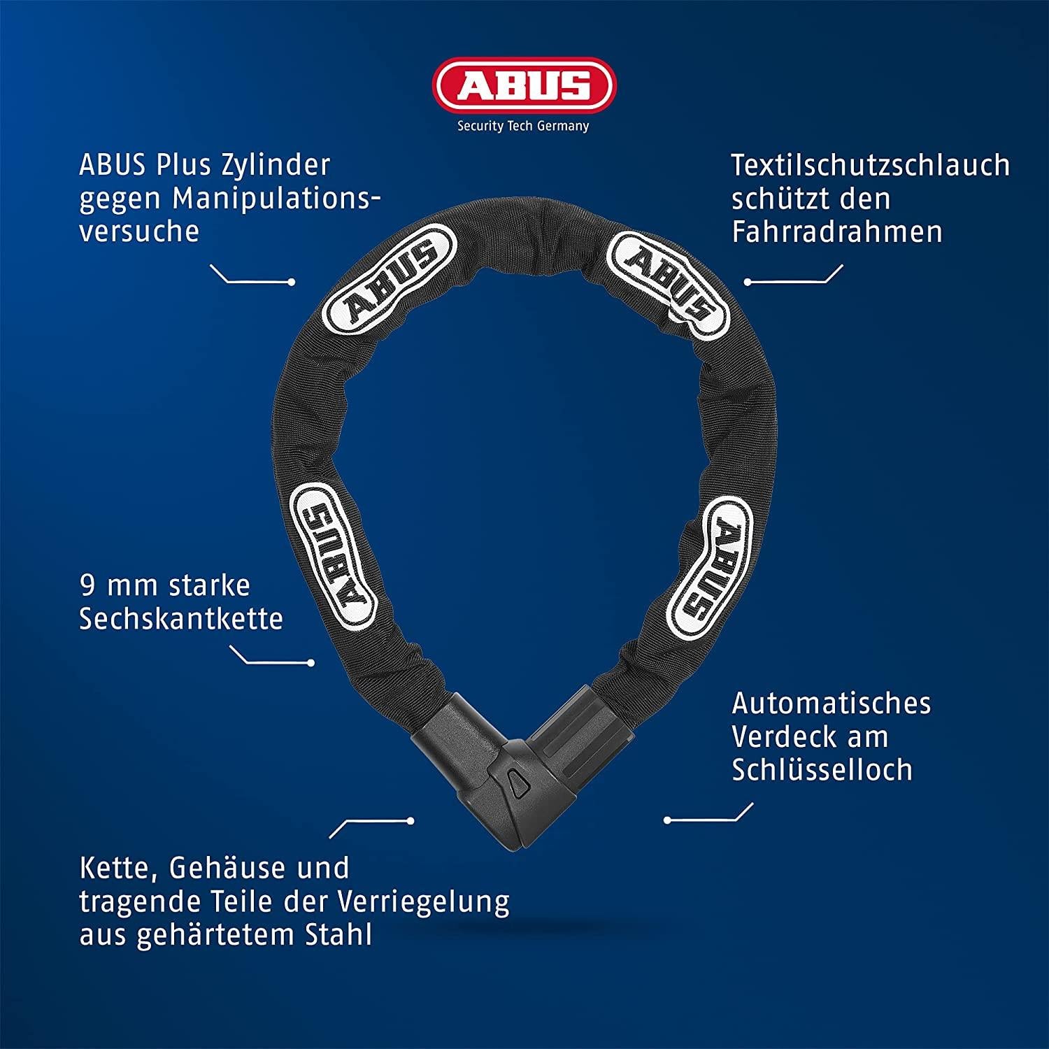 Abus Citychain 1010 Bicycle Lock (9mm x 3.5-Feet) , Black