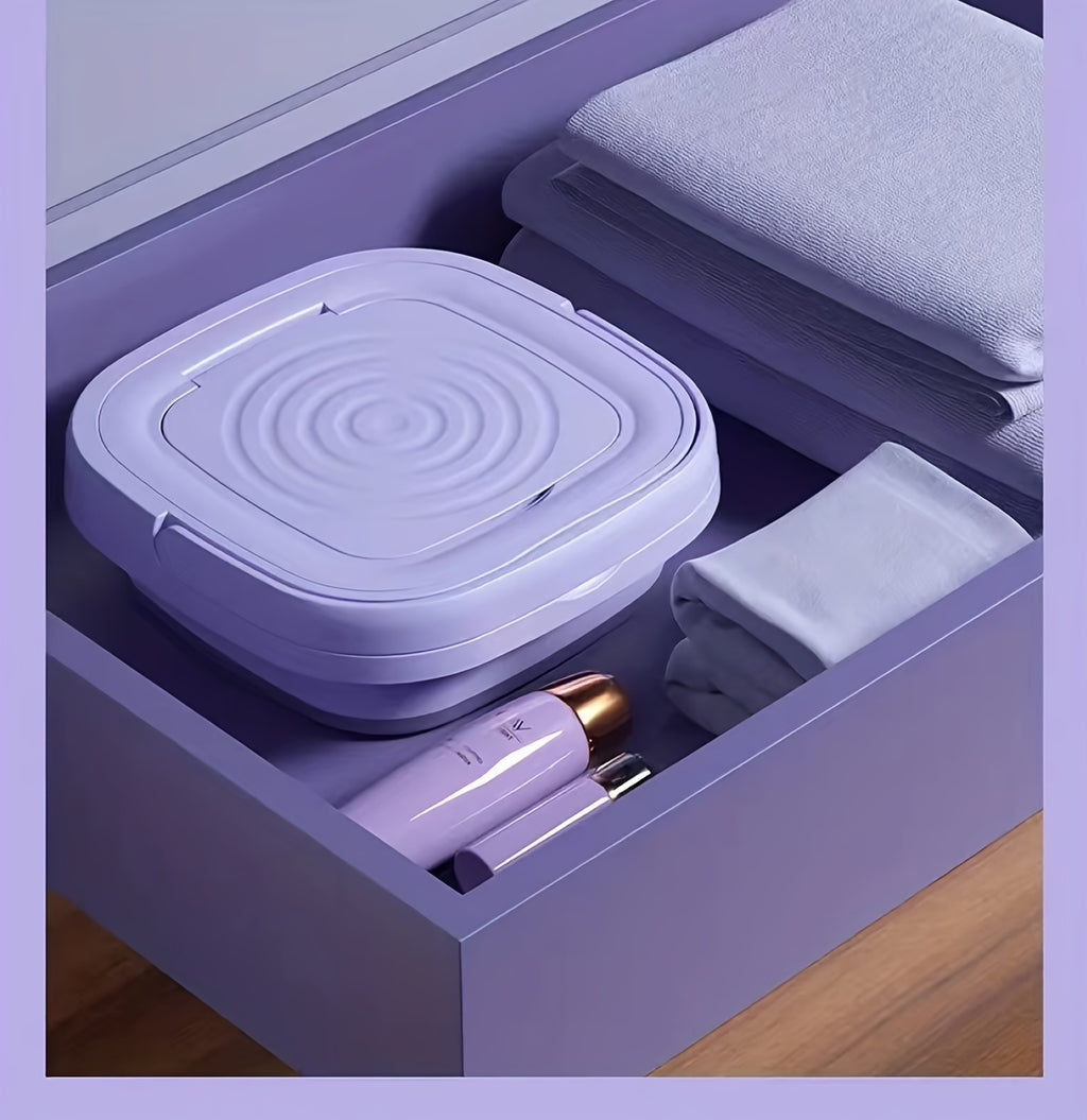 8L Foldable Mini Washing Machine: Fully Automatic Portable &amp; Compact For Baby &amp; Toddler Clothes, Underwear, Panties &amp; Socks!