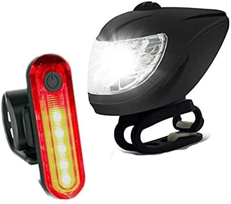Fogner Smart Bike Light Set, USB Rechargeable Bicycke Headlight taillight, Night Riding Safety Cycling Accessories