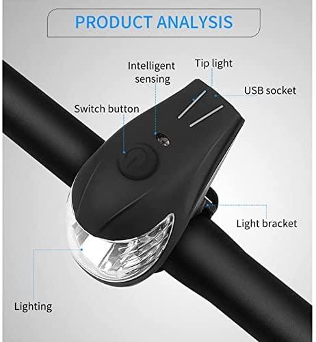 Fogner Smart Bike Light Set, USB Rechargeable Bicycke Headlight taillight, Night Riding Safety Cycling Accessories