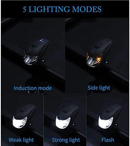 Fogner Smart Bike Light Set, USB Rechargeable Bicycke Headlight taillight, Night Riding Safety Cycling Accessories