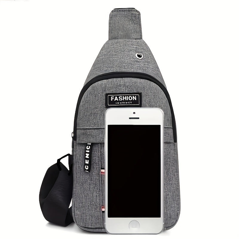 1pc Men's Small Casual Outdoor Chest Bag, Mountaineering Cycling Shoulder Bag, Waterproof Sports Small Messenger Bag