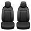 GIANT PANDA Front Car Seat Cover for Ford F150, Piping Leather Bucket Seat Covers Custom Fit Ford F250 F350 (Red+Black) 2-Pack, Faux Leather + Stretch Fabric