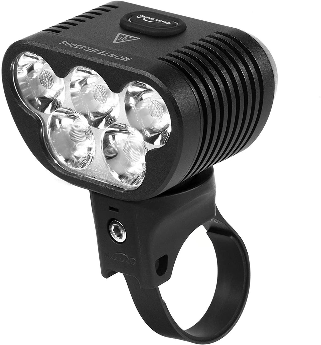 Magicshine Monteer 3500S Nebula Mountain Bike Light, 3500 lumens max Actual Output, 1800 Lumen Flood,1400 Lumen spot, 5200 mAh USB Rechargeable Battery Pack, IPX5 Water Resistent MTB Helmet Light