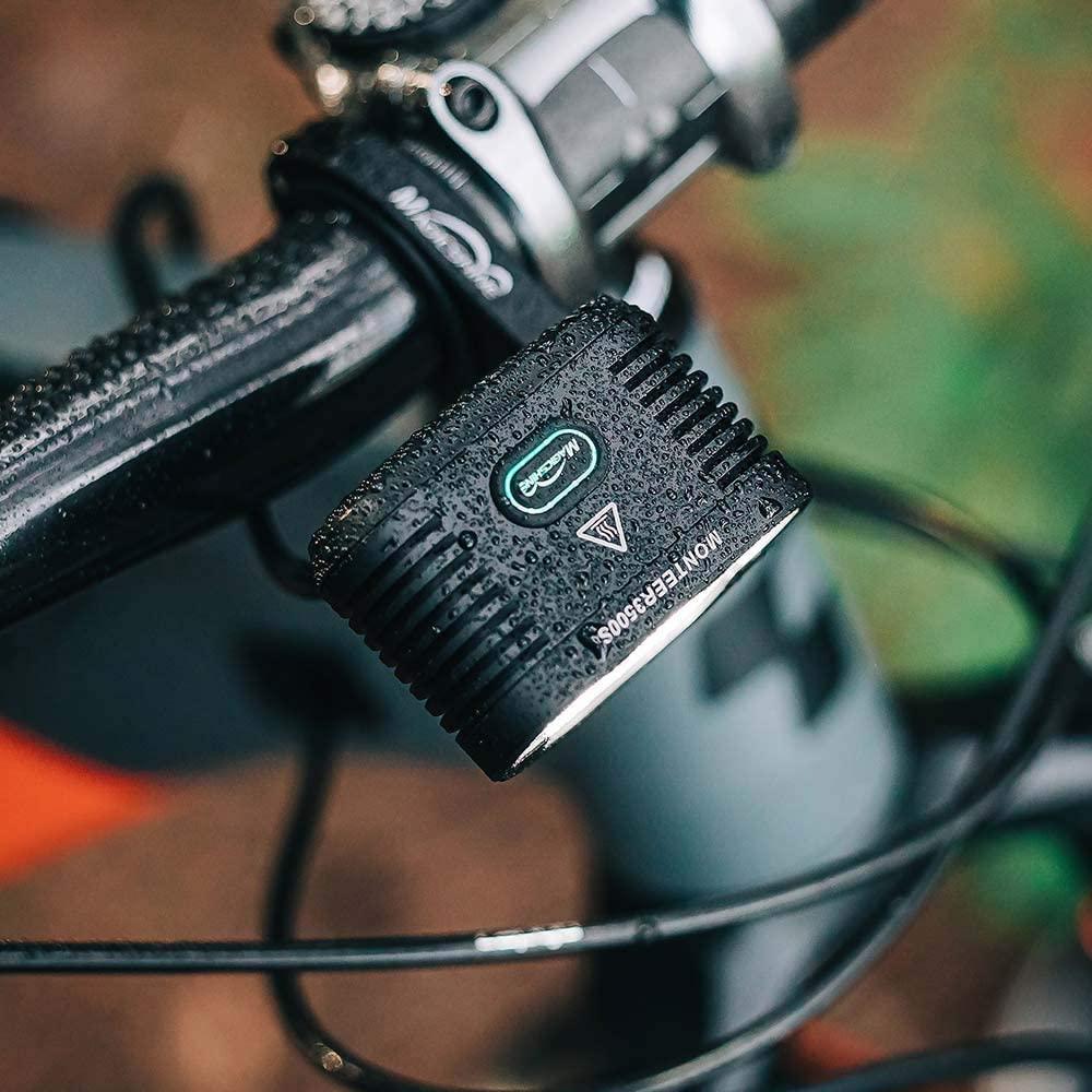 Magicshine Monteer 3500S Nebula Mountain Bike Light, 3500 lumens max Actual Output, 1800 Lumen Flood,1400 Lumen spot, 5200 mAh USB Rechargeable Battery Pack, IPX5 Water Resistent MTB Helmet Light