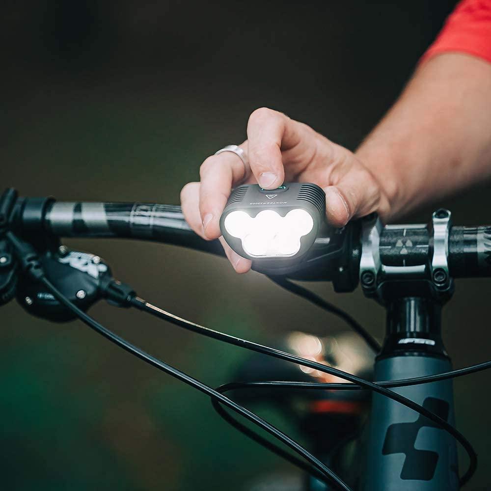 Magicshine Monteer 3500S Nebula Mountain Bike Light, 3500 lumens max Actual Output, 1800 Lumen Flood,1400 Lumen spot, 5200 mAh USB Rechargeable Battery Pack, IPX5 Water Resistent MTB Helmet Light