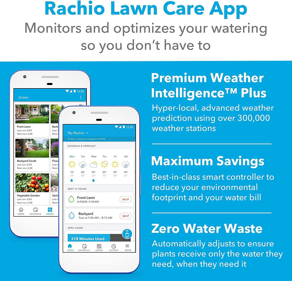 Rachio 8ZULW-C 3rd Generation: Smart, 8 Zone Sprinkler Controller, Works with Alexa