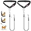 Dog Seat Belt for Car, 2 Pcs Stainless Steel Chew Proof Dog Seatbelt 3 in 1 Harness for Safety Heavy Duty Pet Seat Belt for Medium & Large Dogs (Black+Black)
