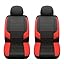 GIANT PANDA Front Car Seat Cover for Ford F150, Piping Leather Bucket Seat Covers Custom Fit Ford F250 F350 (Red+Black) 2-Pack, Faux Leather + Stretch Fabric