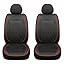 GIANT PANDA Front Car Seat Cover for Ford F150, Piping Leather Bucket Seat Covers Custom Fit Ford F250 F350 (Red+Black) 2-Pack, Faux Leather + Stretch Fabric