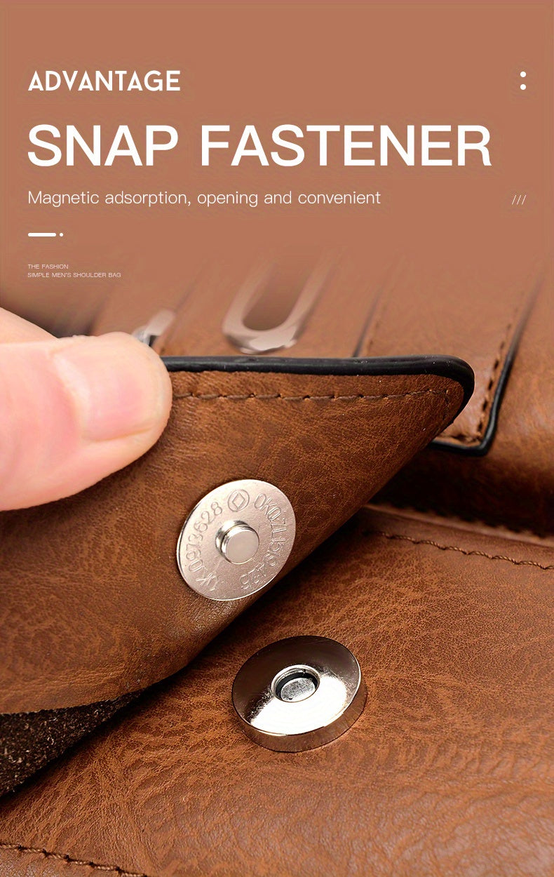 【WEIXIER】 Men's PU Material Crossbody Bag Men's Business Crossbody Bag Portable Shoulder Bag Casual Bag Men's Bag Gift For Father /Anniversary