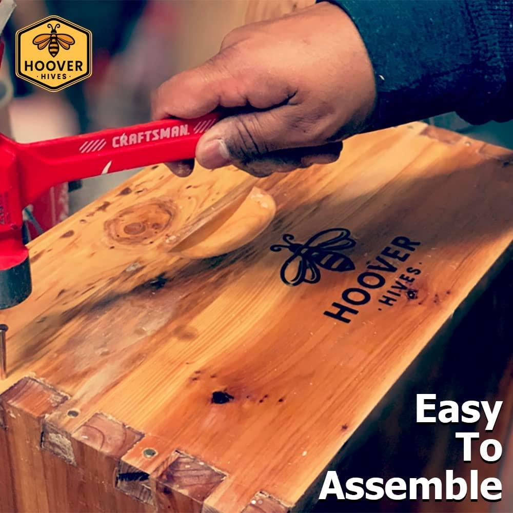 Hoover Hives 8 Frame Langstroth Beehive Dipped in Beeswax Includes Wooden Frames & Waxed Foundations (2 Deep Boxes, 1 Medium Box)(Fully Assembled)