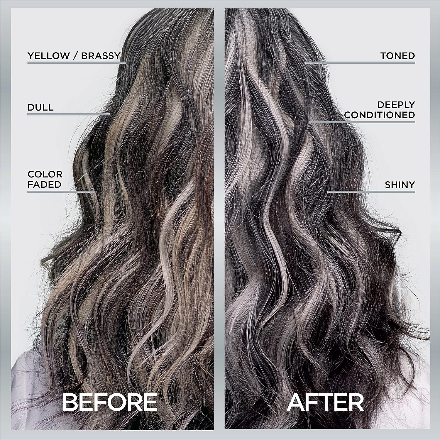 L’Oréal Paris Le Color Gloss One Step Toning Gloss, In-Shower Hair Toner with Deep Conditioning Treatment Formula for Gray Hair, Silver Slate, 1 Kit, 32.626 cubic_inches